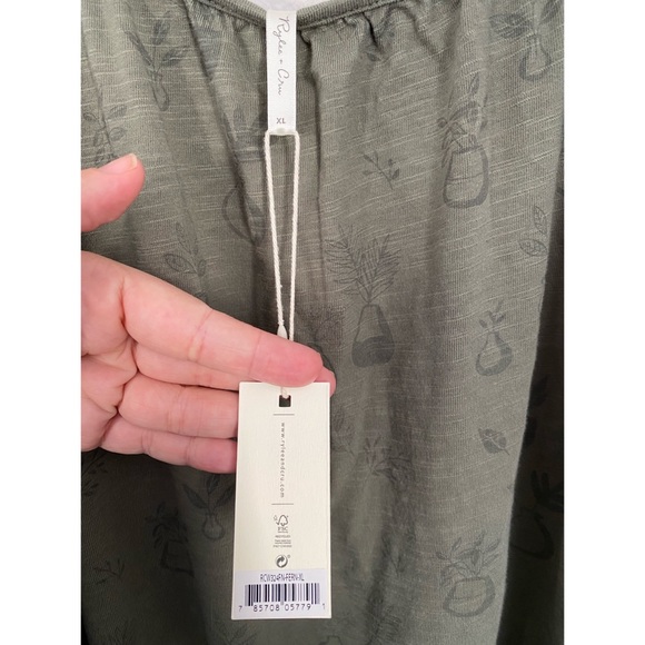 Rylee + Cru • Fern Green Plant Jersey Cotton Tiered Dress NWT - Picture 5 of 16